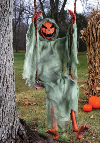 Swinging Dead Pumpkin 5' Halloween Decoration