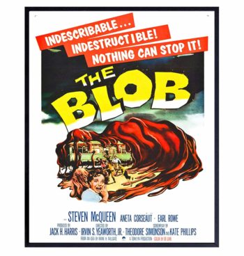 The Blob - Horror Movie Merchandise - Home Theater Decor - 8x10 Horror Movie Poster - Scary Movie - Vintage Hollywood Movie Wall Art Print - Classic Movie - Man Cave, Boys Bedroom, Teens Room