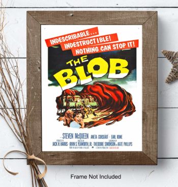 The Blob - Horror Movie Merchandise - Home Theater Decor - 8x10 Horror Movie Poster - Scary Movie - Vintage Hollywood Movie Wall Art Print - Classic Movie - Man Cave, Boys Bedroom, Teens Room
