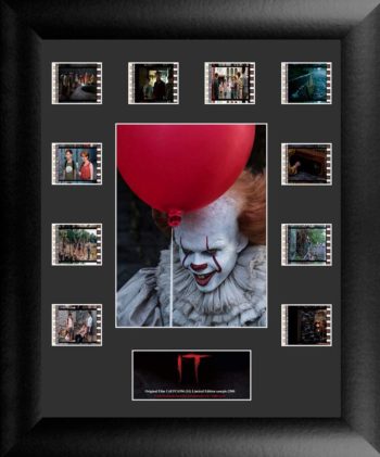 Trend Setters – IT – Pennywise the Dancing Clown and the Balloon – FilmCells 11” x 13” Mini Montage Presentation – Featuring Ten (10) 35 mm Film Clip with Easel Stand