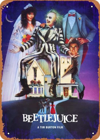 Unidwod Beetlejuice Minimal Movie Posters 8 x 12 Inches - Vintage Metal Tin Sign for Home Bar Pub Garage Decor Gifts