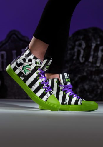 Unisex Beetlejuice Striped Sneakers