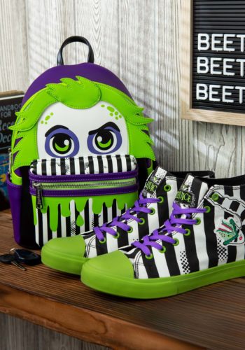 Unisex Beetlejuice Striped Sneakers