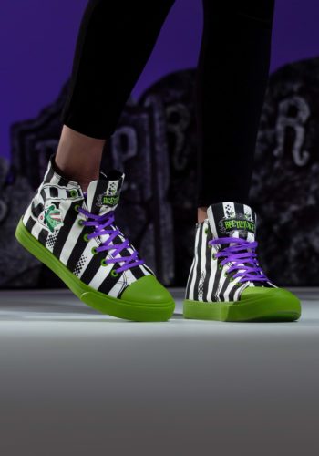 Unisex Beetlejuice Striped Sneakers