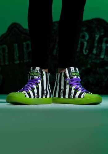 Unisex Beetlejuice Striped Sneakers