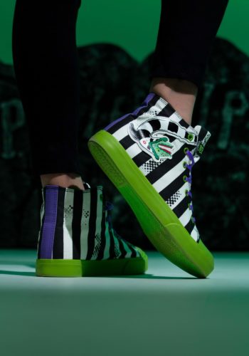 Unisex Beetlejuice Striped Sneakers