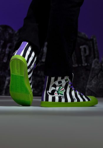 Unisex Beetlejuice Striped Sneakers