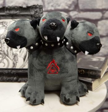 Ebros Gift Mythical Greek Legend Underworld Hades Hydra Hound Dogs Cerberus Luxe Soft Plush Toy Doll 9" Tall Collectible Olympian Gods Three Headed Guardian Dog Dolls Plushes Toys