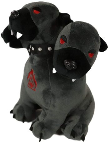 Ebros Gift Mythical Greek Legend Underworld Hades Hydra Hound Dogs Cerberus Luxe Soft Plush Toy Doll 9" Tall Collectible Olympian Gods Three Headed Guardian Dog Dolls Plushes Toys