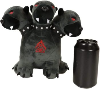 Ebros Gift Mythical Greek Legend Underworld Hades Hydra Hound Dogs Cerberus Luxe Soft Plush Toy Doll 9" Tall Collectible Olympian Gods Three Headed Guardian Dog Dolls Plushes Toys