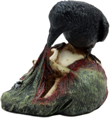 Ebros T Virus Infected Raven Crow Feeding on Zombie Flesh Decorative Figurine 4.25"H As Doomsday Apocalypse Dead Walking Collectible Statue Gothic Halloween Prop Sculpture Gift Ideas For Zombie Fans