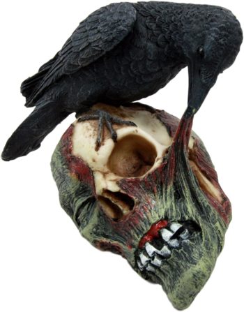 Ebros T Virus Infected Raven Crow Feeding on Zombie Flesh Decorative Figurine 4.25"H As Doomsday Apocalypse Dead Walking Collectible Statue Gothic Halloween Prop Sculpture Gift Ideas For Zombie Fans