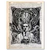 Lovecraft Cthulhu Upcycled Vintage Dictionary Art Print 8x10 UNFRAMED Riot Collection