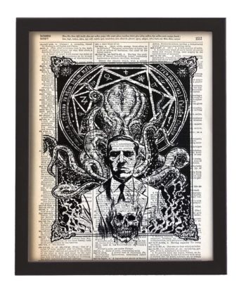 Lovecraft Cthulhu Upcycled Vintage Dictionary Art Print 8x10 UNFRAMED Riot Collection