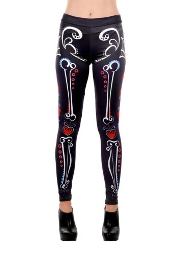 One Size Sugar Skull Leggings