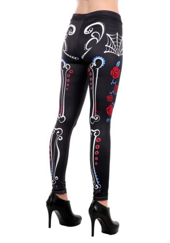 One Size Sugar Skull Leggings