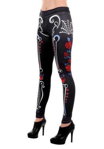 One Size Sugar Skull Leggings