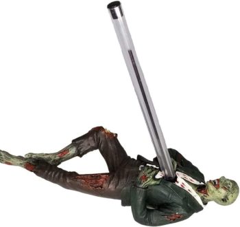 Pacific Trading Desktop Accent Zombie Impaled Pen Holder Tabletop Halloween Decoration Walking Dead Zombie Enthusiast Collectible Figurine