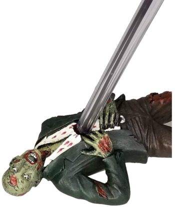 Pacific Trading Desktop Accent Zombie Impaled Pen Holder Tabletop Halloween Decoration Walking Dead Zombie Enthusiast Collectible Figurine