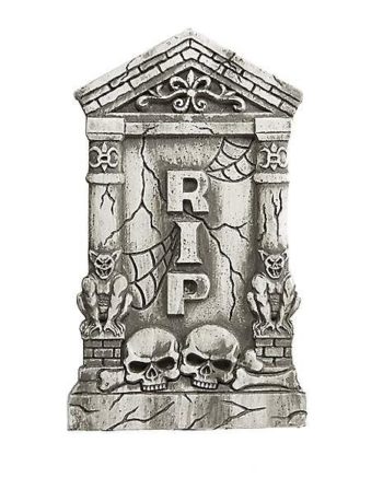 2 Ft Skull and Gargoyle Tombstone - Decorations