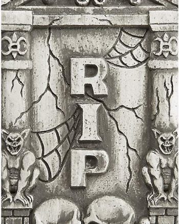 2 Ft Skull and Gargoyle Tombstone - Decorations