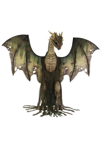 7 Ft Animated Winter Forest Dragon Decoration