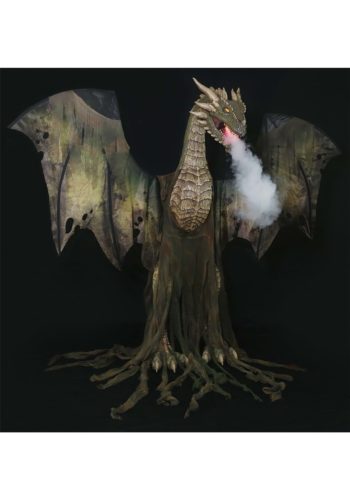 7 Ft Animated Winter Forest Dragon Decoration