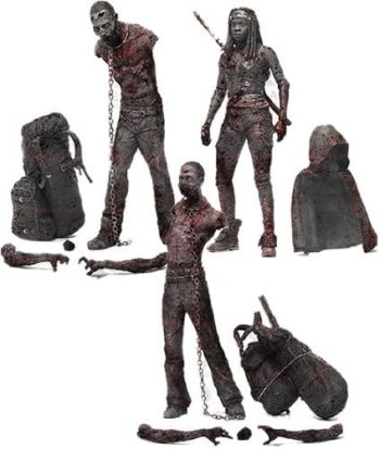 McFarlane Toys The Walking Dead TV Series 3 Bloody Black and White Michonne and Pet Zombie Action Figure, 3-Pack