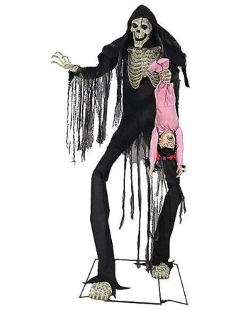 7 Ft. Towering Boogey Man with Kid Animatronic - Decorations