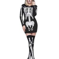 Adult Hooded Holographic Skeleton Costume