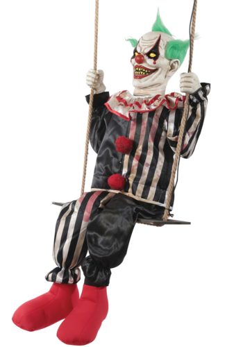 Animated Swinging Chuckles Evil Clown Prop