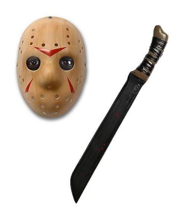 Jason Voorhees Half Mask and Machete Kit - Friday the 13th