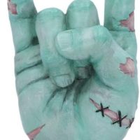 Nemesis Now Franken Rock Frankenstein Heavy Metal Horns Figurine, Polyresin, Green, One Size