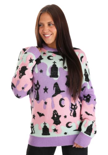 Pastel Halloween Sweater for Adults