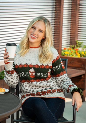 Pumpkin Spice Latte Adult Halloween Sweater