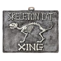 Skeleton Cat Sign