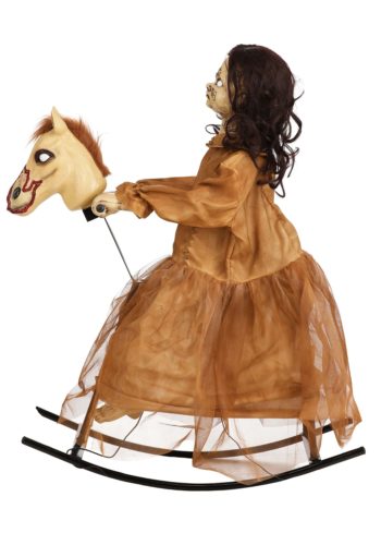 3.5 ft. Animated Rocking Horse with Light up Talking Doll Prop