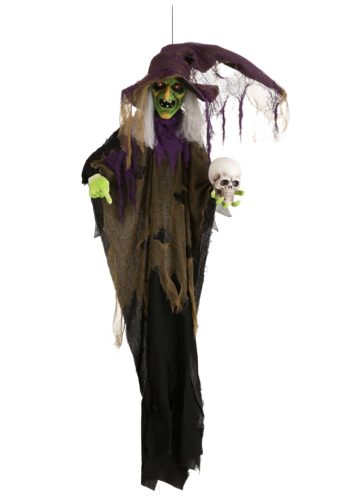 6ft Animated Hanging Witch Decoration