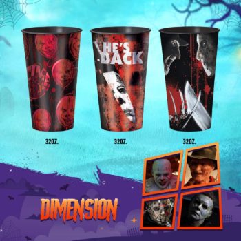 Amscan Horror Movie Cups Bundle | 3-Pack, 32oz. Each | Halloween Party Supplies, Horror Movie Marathon | Officially Licensed by Amscan