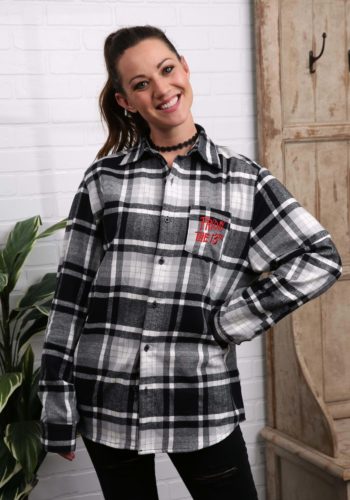 Cakeworthy Friday the 13th Flannel Long Sleeve Shirt for Adults