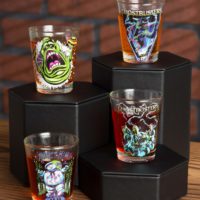 Ghostbusters Neon 4pc Clear Glass Shot Glass Set