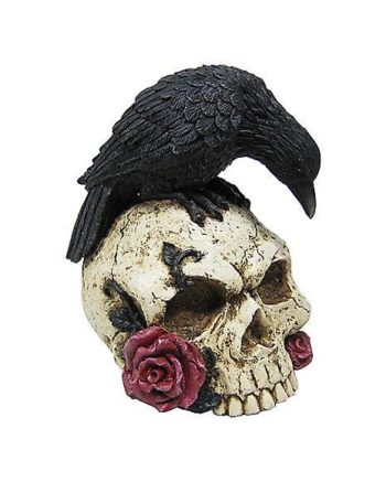 Gothic Noir Raven Skull Table Topper