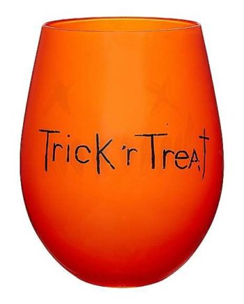 Pumpkin Stemless Glass Trick 'r Treat - 22 oz.