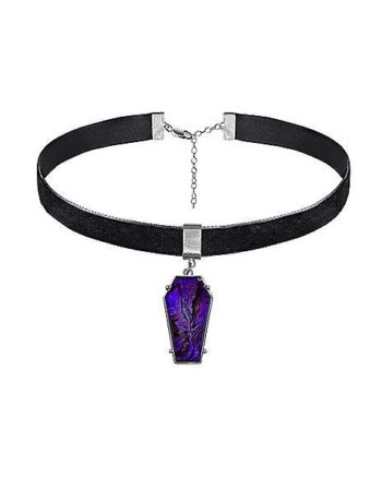 Purple Coffin Collar Choker Necklace
