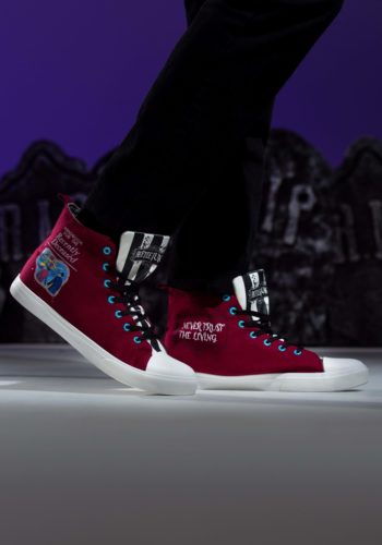 Unisex Beetlejuice Recently Deceased Maroon Sneakers