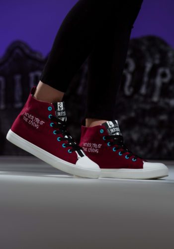 Unisex Beetlejuice Recently Deceased Maroon Sneakers