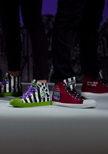 Unisex Beetlejuice Recently Deceased Maroon Sneakers