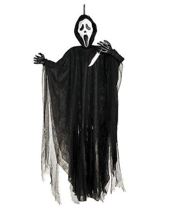 5 Ft Light-Up Ghost Face (R) Hanging Prop - Decorations