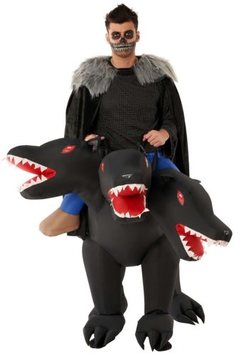 Adult Evil 3-Headed Dog Ride On Inflatable Costume