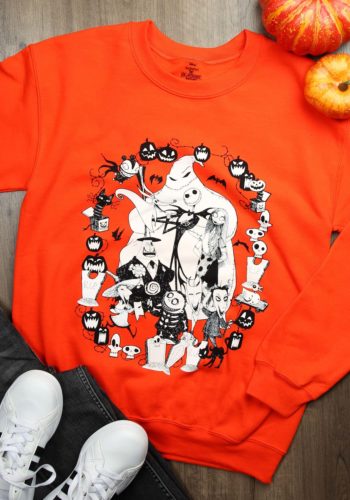 Nightmare Before Christmas Cast Orange Sweatshirt for Adults